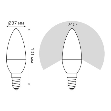 Лампа светодиодная Gauss E14 10W 6500K матовая 33130