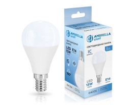 Лампа светодиодная Шар P45 13W 6400K Ambrella light Bulding 451316
