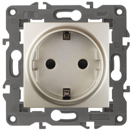 Розетка ЭРА Elegance 2P E Schuko со шторками 16A 250V 14-2102-04 Б0034275