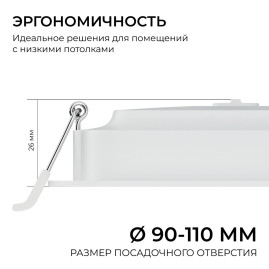 Встраиваемая светодиодная панель Apeyron 06-166