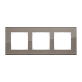 Рамка LK Studio 3-постовая, натуральное стекло (серо-коричневый) LK80 844319-1