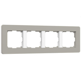 Рамка Werkel Split на 4 поста дымчатый/белый W0043067 4690389206108