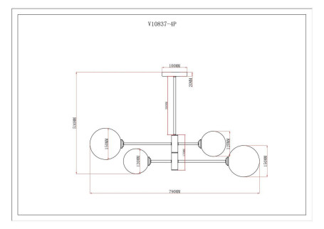 Подвесная люстра Moderli Molecule V10837-4P