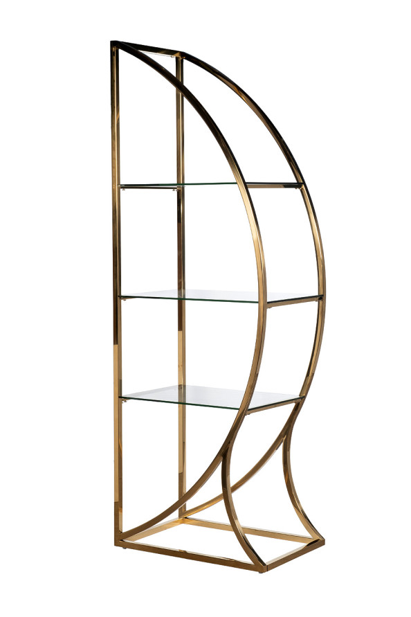 Стеллаж &quot;Полусфера&quot; прозр.стекло/золото