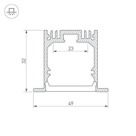 Профиль Arlight SL-LINIA49-F-2000 ANOD 019313