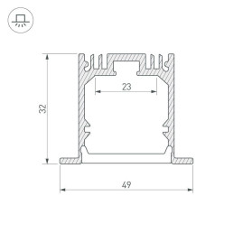 Профиль Arlight SL-LINIA49-F-2000 ANOD 019313