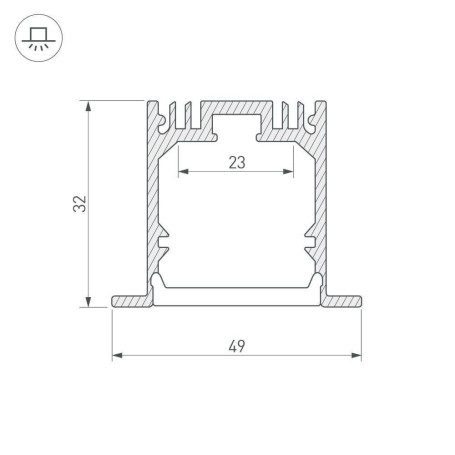 Профиль Arlight SL-LINIA49-F-2000 ANOD 019313