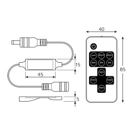 Диммер для светодиодной ленты Gauss LED 12V 72W BT600