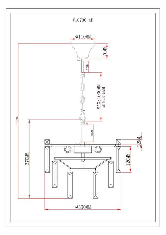 Подвесная люстра Moderli Crystal V10736-4P