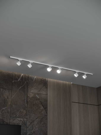 Накладная однофазная трековая система Hesby Lighting Skylite №13 со светильниками HSBL_kompl_S013_NI2W3K