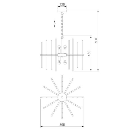Подвесная люстра Bogates Allure 356/6 латунь