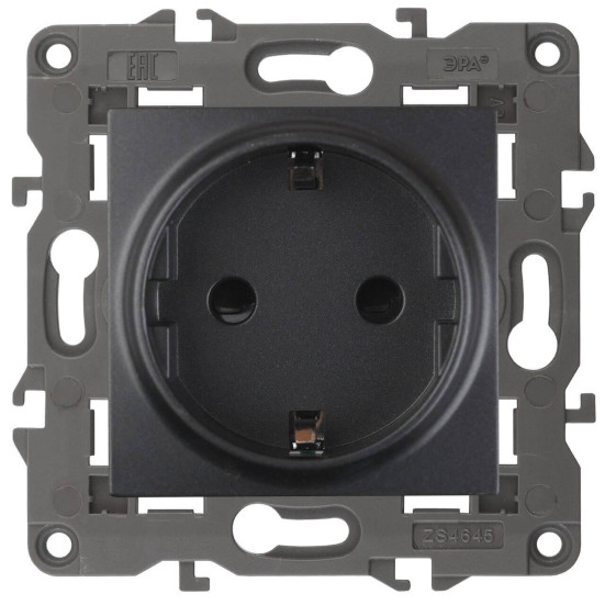 Розетка ЭРА Elegance 2P E Schuko со шторками 16A 250V 14-2102-05 Б0034276