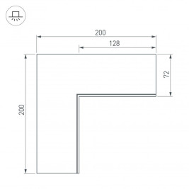 Коннектор L-образный внутренний Arlight SL-Linia55-Fantom 030130