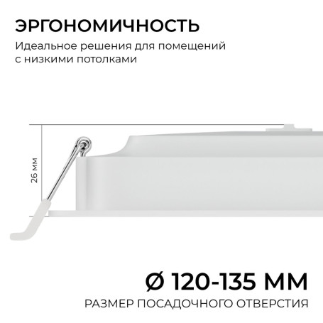 Встраиваемая светодиодная панель Apeyron 06-167