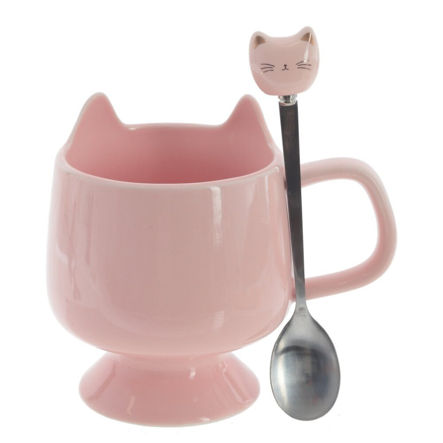 Кружка с ложкой, 280 мл, L12 W9 H11 см