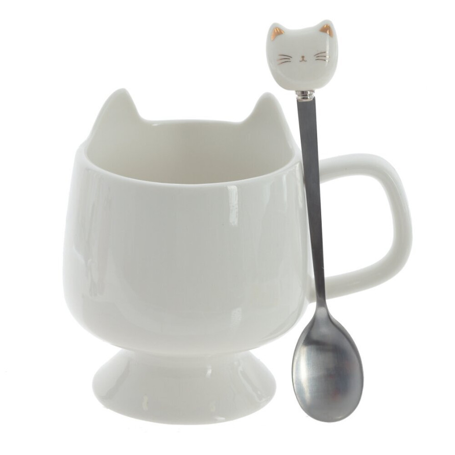 Кружка с ложкой, 280 мл, L12 W9 H11 см