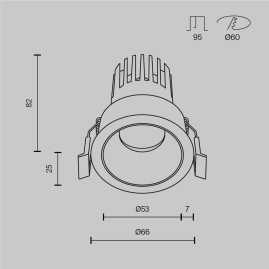 Встраиваемый светильник Maytoni Technical Dip DL115-10W-4K-B