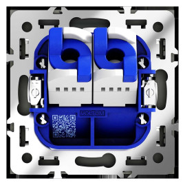 Розетка компьютерная встраиваемая Voltum S70 двойная RJ45+RJ45 кат.6, (черный матовый) VLS060208