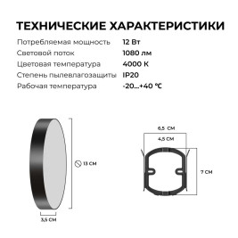 Светильник светодиодный накладной Apeyron 18-153