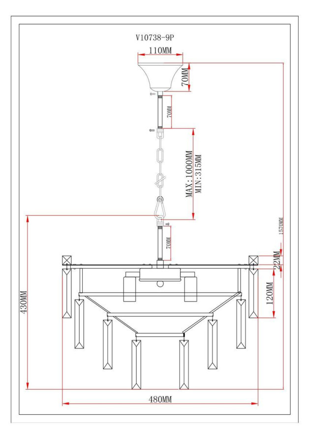 Подвесная люстра Moderli Crystal V10738-9P