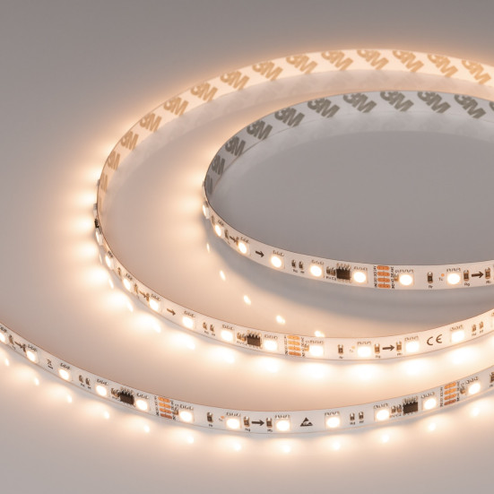 Светодиодная лента Arlight 15W/m 60LED/m 5060SMD теплый белый 5M SPI-B60-10mm 24V Warm3000-PX6-RAM 039040