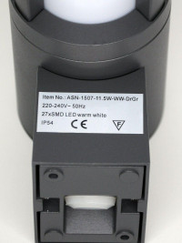 Уличный настенный светодиодный светильник Elvan PJ-1507/1-11.5W-WW-Gr