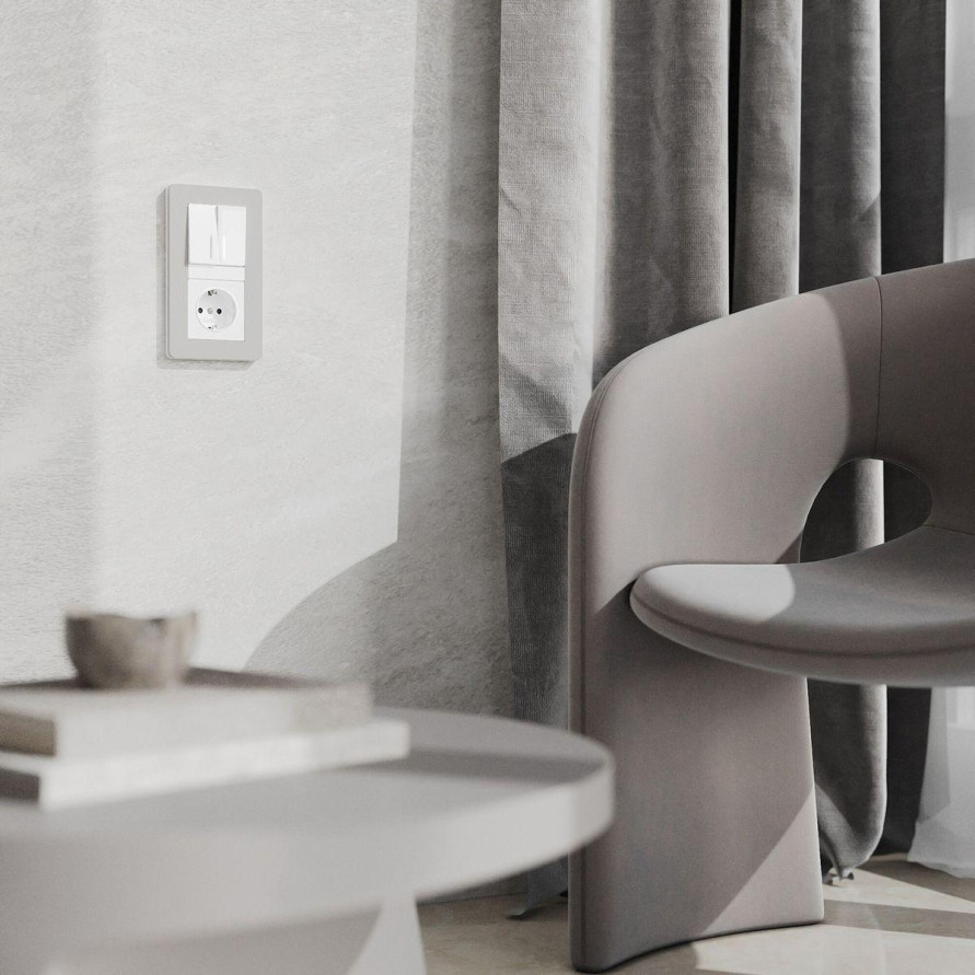 Рамка Werkel Split на 2 поста дымчатый/белый W0023067 4690389206061