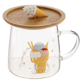 Кружка с крышкой 320 мл, L7 W7 H8 см