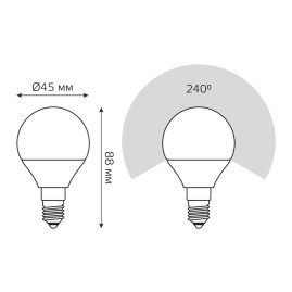 Лампа светодиодная Gauss E14 12W 6500K матовая 53132