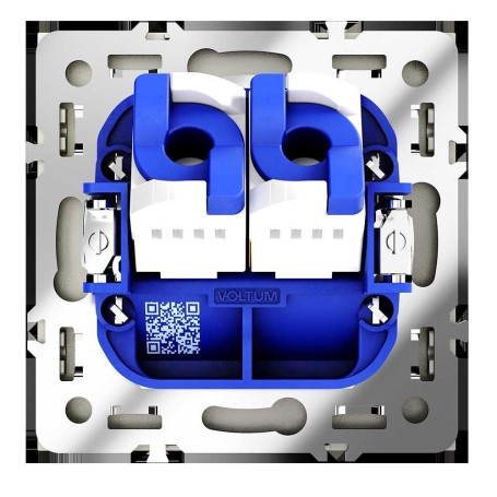 Розетка компьютерная встраиваемая Voltum S70 двойная RJ45+RJ45 кат.6, (шелк) VLS060204