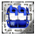 Розетка компьютерная встраиваемая Voltum S70 двойная RJ45+RJ45 кат.6, (шелк) VLS060204