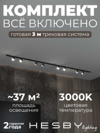 Накладная однофазная трековая система Hesby Lighting Skylite №13 со светильниками HSBL_kompl_S013_NI3B3K