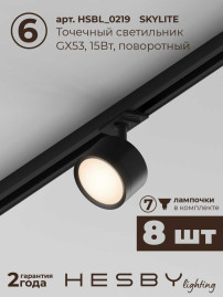 Накладная однофазная трековая система Hesby Lighting Skylite №13 со светильниками HSBL_kompl_S013_NI3B3K