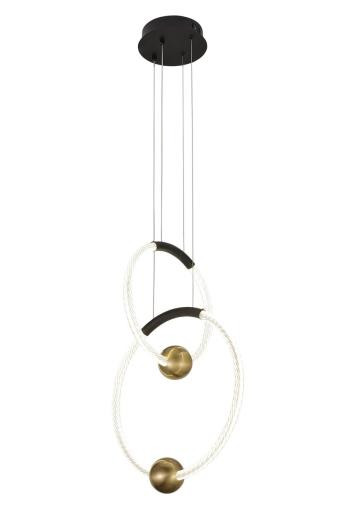Люстра подвесная Alfa Light F4324-09 D30+D40 black+bronze