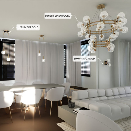 Подвесная люстра Crystal Lux Luxury SP16+8 Gold