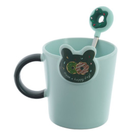 Кружка с ложкой, 350 мл, L12 W9,5 H11 см