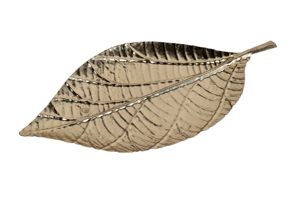 Тарелка декоративная &quot;Лист&quot; золотая