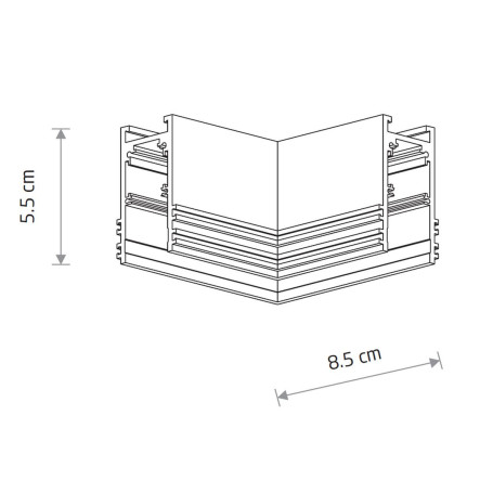 Коннектор для магнитных треков угловой Nowodvorski Lvm Horizontal White 11622