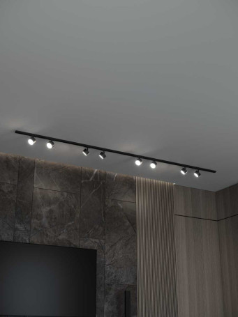 Накладная однофазная трековая система Hesby Lighting Skylite №13 со светильниками HSBL_kompl_S013_NI3B4K