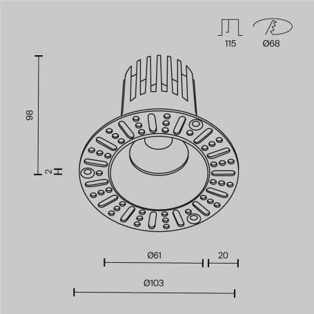 Встраиваемый светильник Maytoni Technical Dip DL121-15W-4K-TRS-W