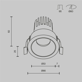 Встраиваемый светильник Maytoni Technical DL123-10W-2.7K-W