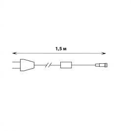 Провод питания для гирлянд Uniel UCX-F90 P/1.5M/BK UL-00013215