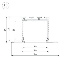 Профиль Arlight PLS-LOCK-H25-FM-2000 ANOD 016447