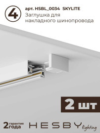 Накладная однофазная трековая система Hesby Lighting Skylite №13 со светильниками HSBL_kompl_S013_NI3W3K