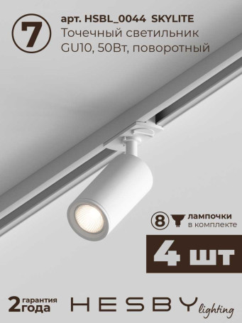 Трековая система со светильниками №5 однофазная накладная Hesby Lighting Skylite HSBL_kompl_S005_NI3W3K