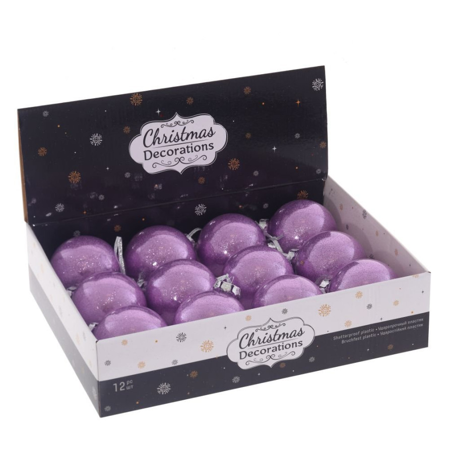 Набор из 12шт Украшение новогоднее &quot;Шар&quot;, D 8 см, L35 W27 H9 см