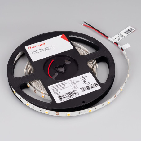Светодиодная лента Arlight 7,2W/m 30Led/m 5060SMD теплый белый 5M RT-B30-10mm 12V Warm2700 010594(2)