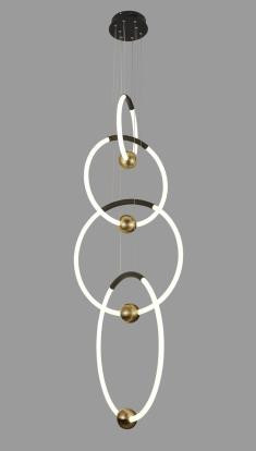 Люстра подвесная Alfa Light F4324-11 D30+D40+D50+D60 black+bronze