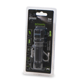 Ручной светодиодный фонарь Gauss аккумуляторный 178х38 100 лм GF207