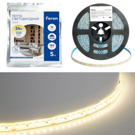 Светодиодная лента Feron LS512 16W/m 180LED/m 2835SMD 3000К 5M 51825